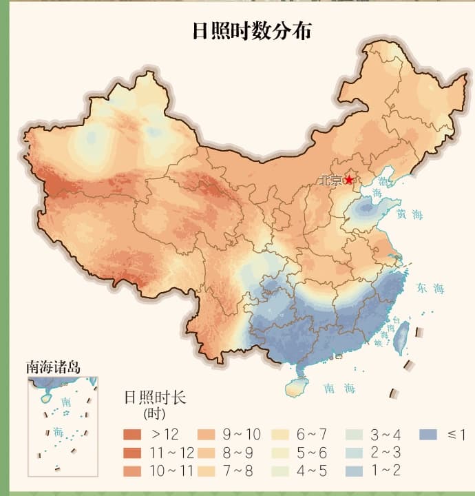 立春成图局部：日照主题图与图例